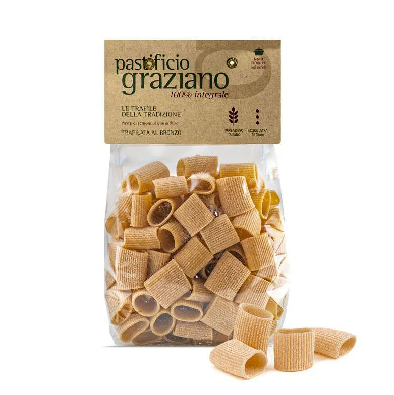 Pastificio Graziano | Mezzi paccheri rigati INTEGRALE | 500gr